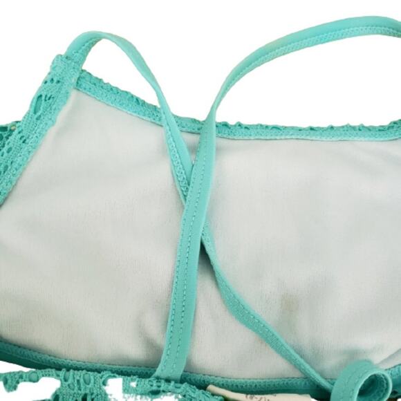2 FOR $5 SALE Girl's Aqua Lace Crochet Bikini  Set Size M (7/8) - Picture 6 of 12